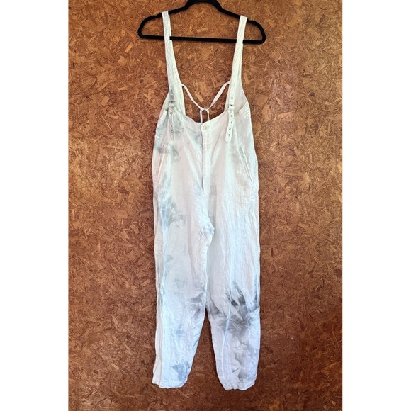 Kikit maurice sasson overalls womens medium linen dyed adjustable white - Picture 1 of 9